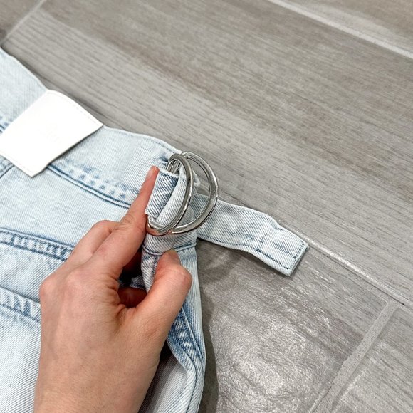 7 For All Mankind Balloon Tab Pant in Isadora Vito Iris Blue Denim Jeans Size 27 - Picture 8 of 16